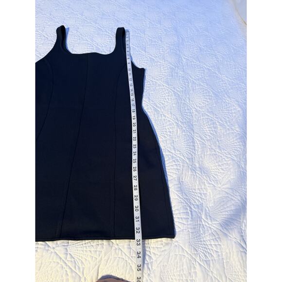 Aritzia Babaton Sculpt Knit Ribbed Mini Dress Size Large In Monarch Teal Bodycon - Picture 7 of 11